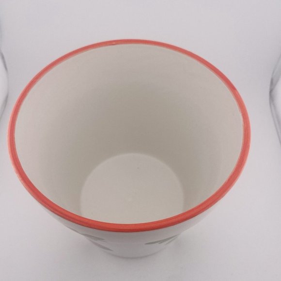 Hand Painted Floral Leaves‎ Ceramic Flower Pot Made in Portugal 823/18 - Picture 3 of 7